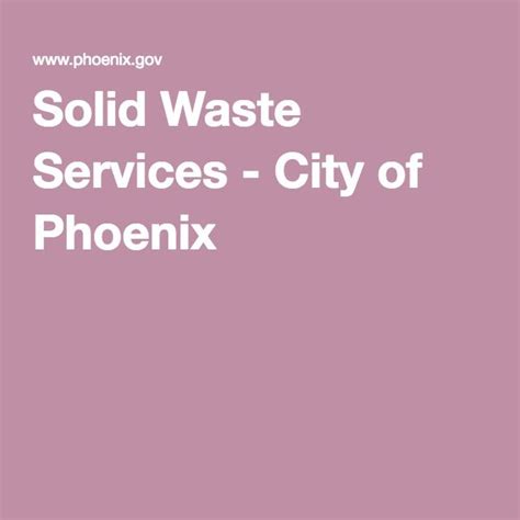 city of phoenix solid waste.